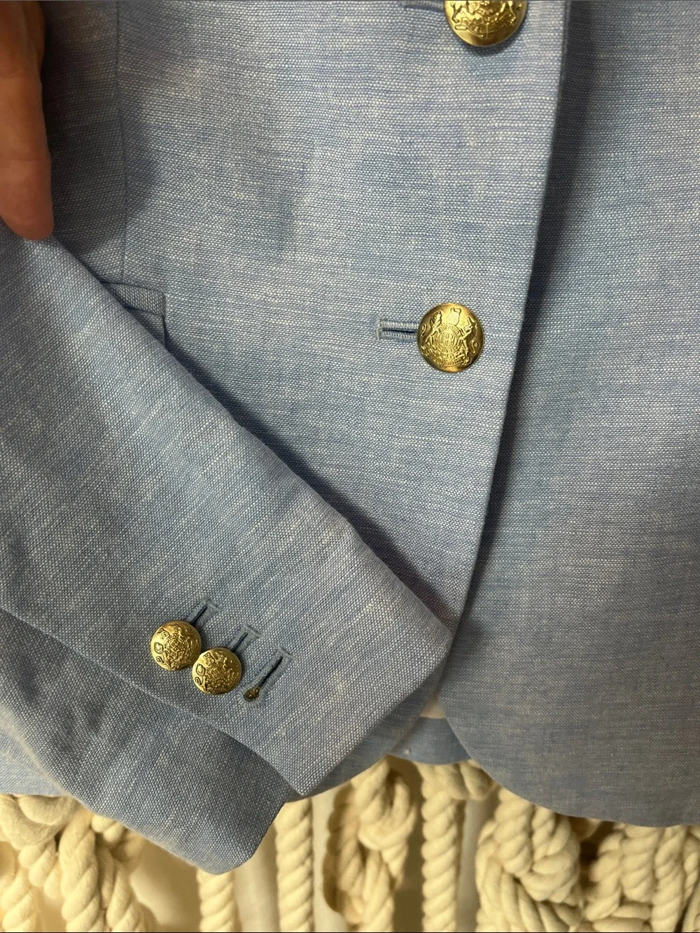 J. Crew Women's Light Blue Linen Blend Blazer